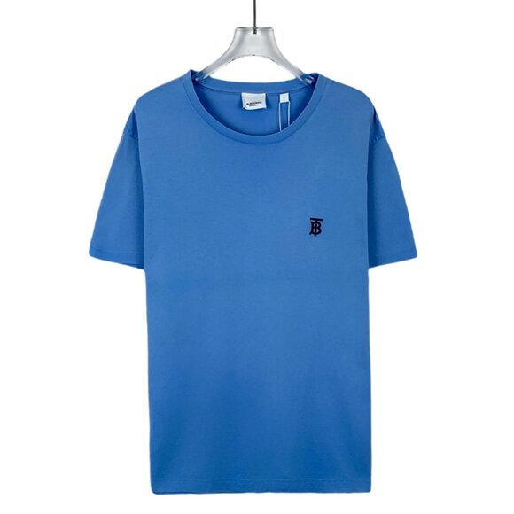 CM0055 Burberry Blue TB Embroidered Cotton Round Neck Short Sleeve T-Shirt Size